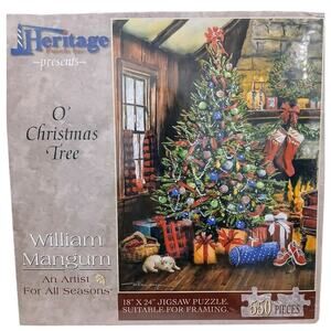 Heritage O Christmas Tree Jigsaw Puzzle 550 William Mangum Holiday Pets GIFT